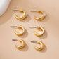 Pearl & Baguette Huggie Hoop Trio Earring Set