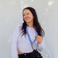 Royal Blue Checkered Lanyard