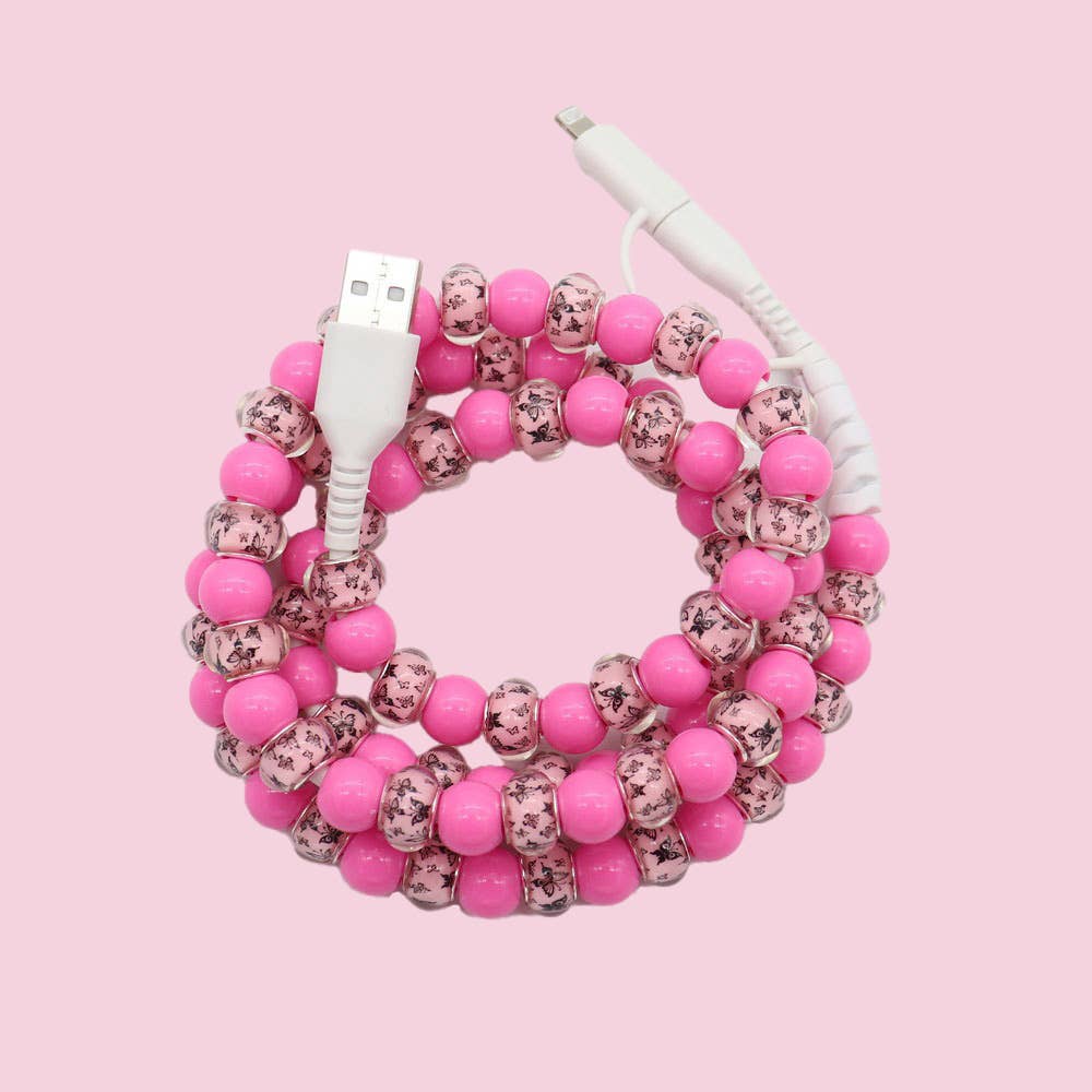 Beaded Data Cable 2 in 1 type-c to ip15