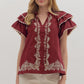 Garnet Solid short flutter sleeve top