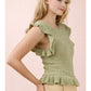Ruffled Sweater Knit Top