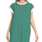 Striped Contrast Trim Rib Banded T-shirts Dress