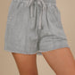 Washed Chambray Denim Casual Shorts