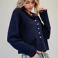 Solid Button Down Long Sleeve Cardigan