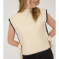 Mock Neck Contrast Stitch Side Tie Sweater Top