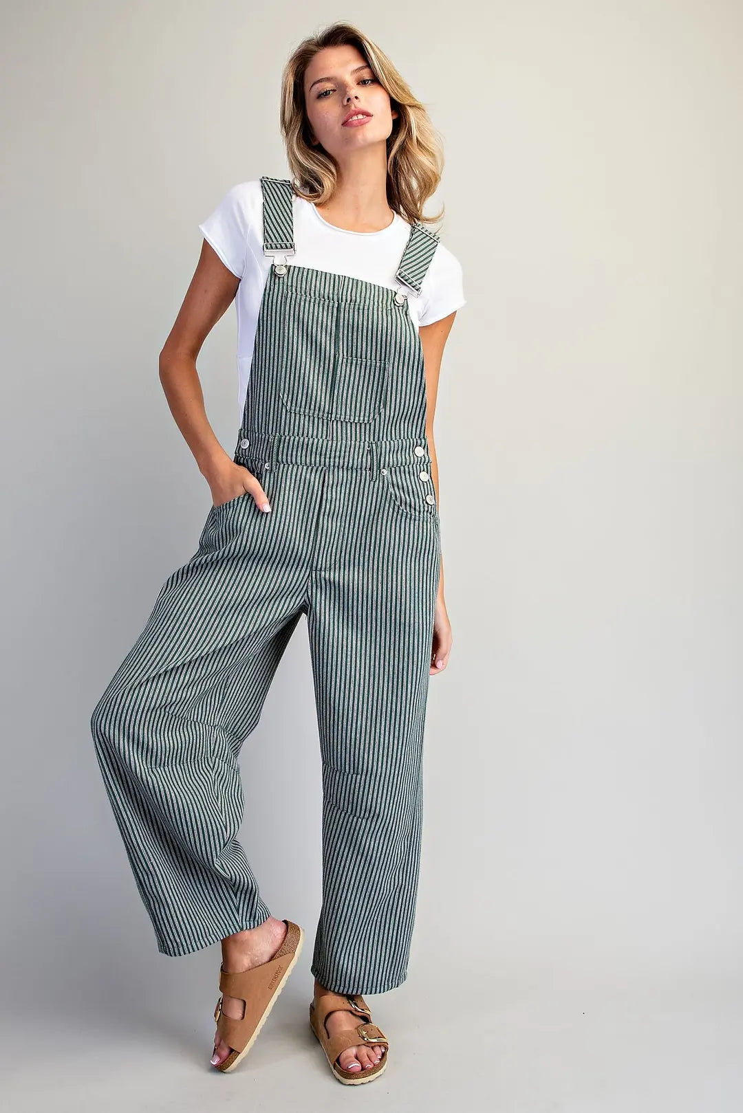Striped Adjustable Strap Jumpsuit