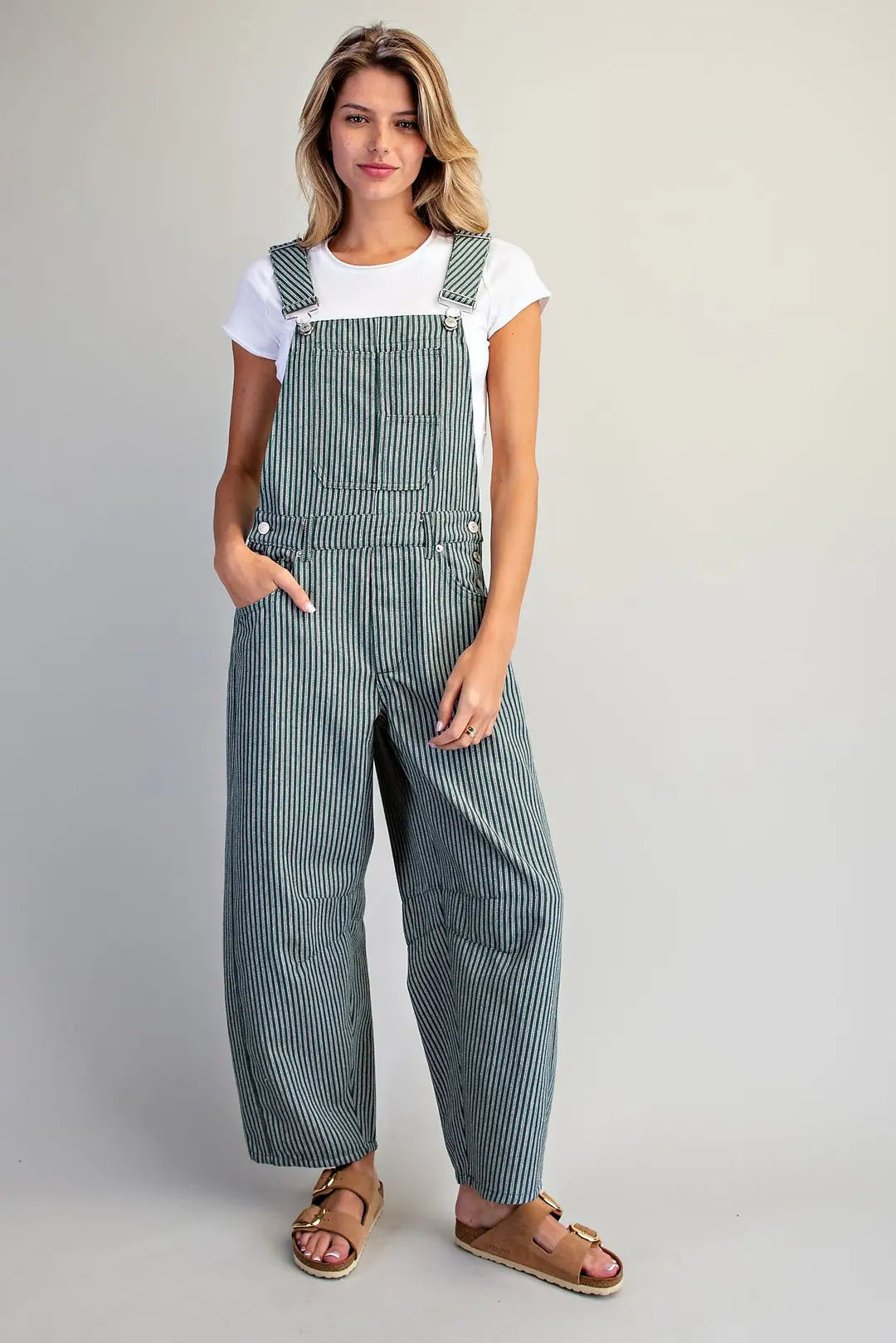 Striped Adjustable Strap Jumpsuit
