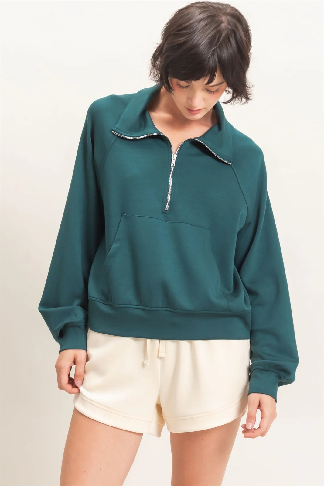 Scuba Quarter Zip Shorts Set