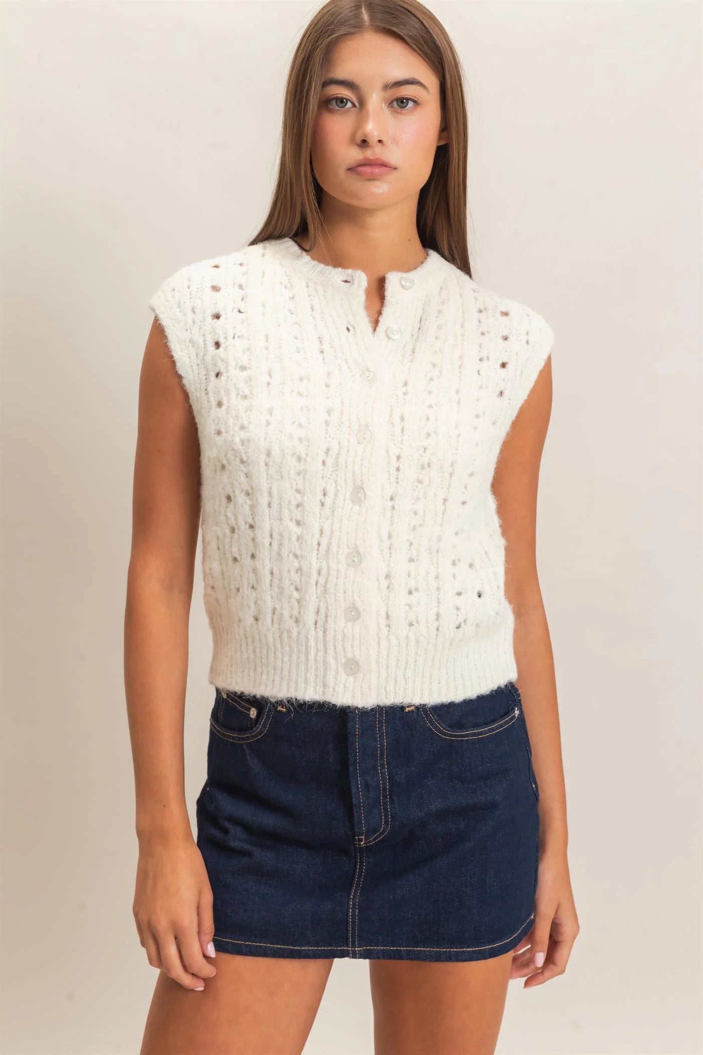 Knit Button Sweater Vest