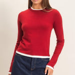 Layered Long Sleeve Knit Top