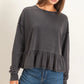 Peplum Long Sleeve Top