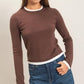 Layered Long Sleeve Knit Top