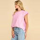 Textured Flutter Sleeve Top with An Easy Flowy Fit