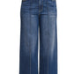 Plus High Rise Wide Leg Pintuck Denim Pants