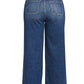 Plus High Rise Wide Leg Pintuck Denim Pants