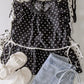 Romantic Polka Dot Ruffle Blouse