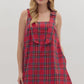 Plaid Sleeveless Mini Dress