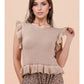 Ruffled Sweater Knit Top