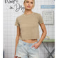 Washed Short Sleeve Cropped Knit T-Shirt