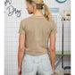 Washed Short Sleeve Cropped Knit T-Shirt