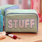 Handle Cosmetic Bag – 'stuff' Embroidered