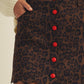 Leopard Suede Vintage Button Micro Skirt