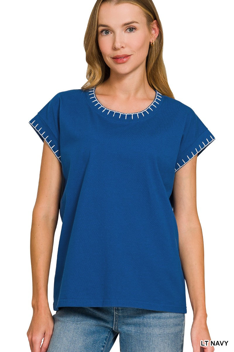 Stitch Detailed Oversize Top
