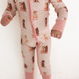 KIDS- Pink Pup Friends Zipper Romper